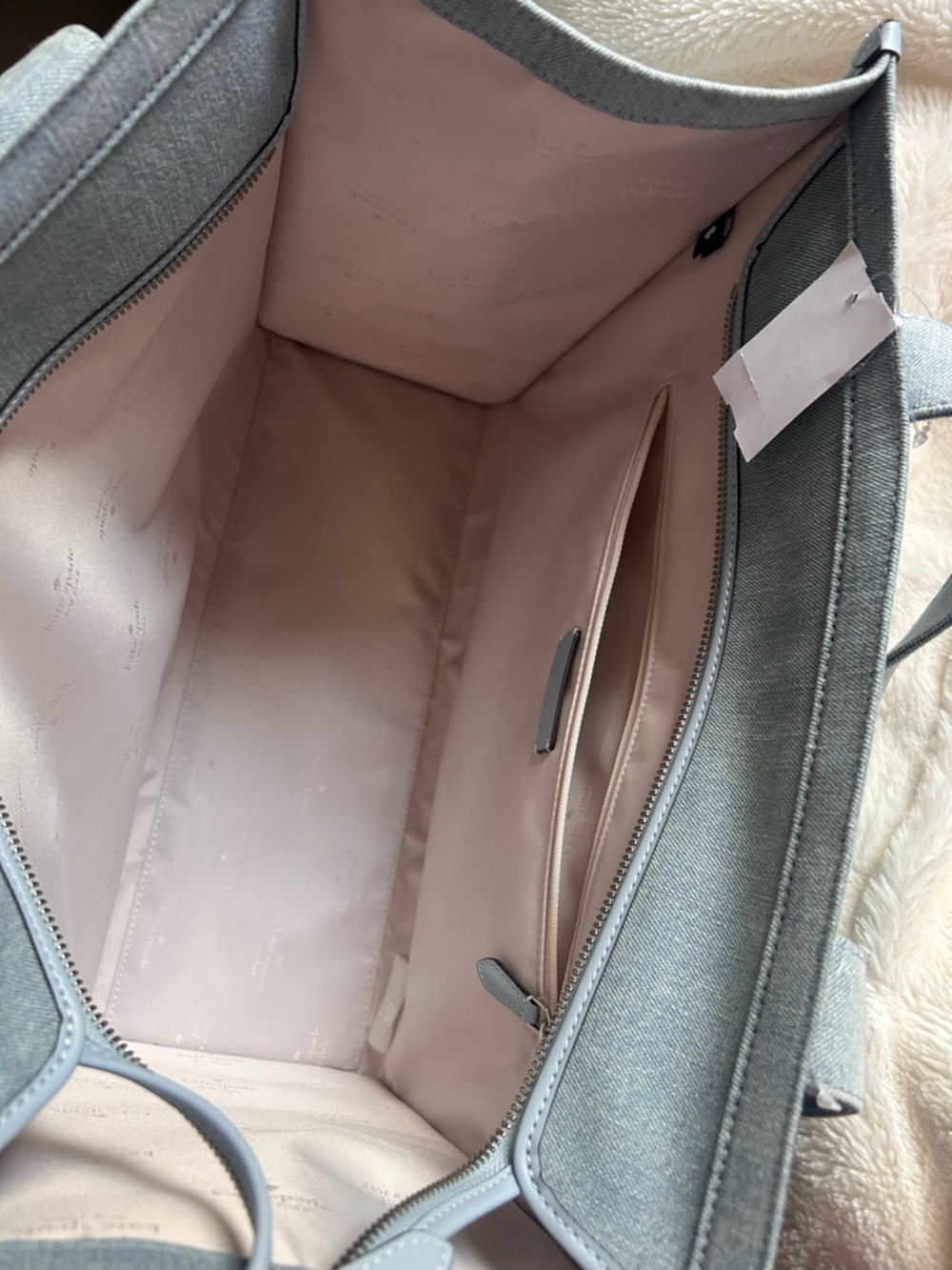 kate spade Light Blue Canvas Tote with Branded Straps - Picture 6 of 8